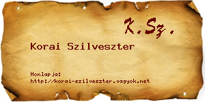 Korai Szilveszter névjegykártya