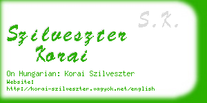 szilveszter korai business card